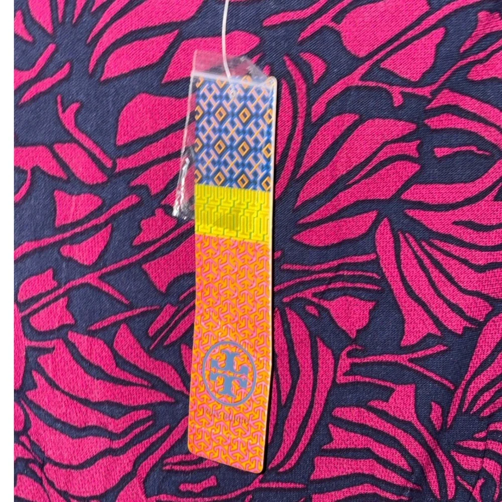 Tory Burch Etta‎ Dress in Navy and Pink sz XL NWT